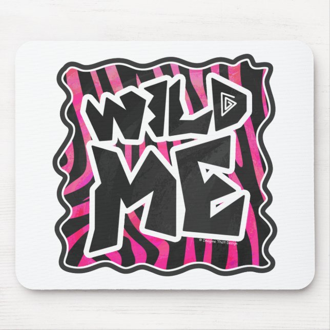Mousepad Silhouette Black and Hot Pink Zebra (Frente)