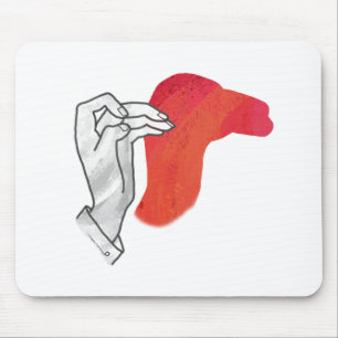 Mousepad Silhouette Camel Vermelho Mão