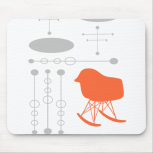 Mousepad Silhouette de padrão da Cinza do século médio
