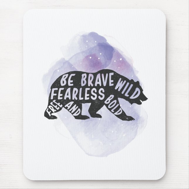 Mousepad Silhouette do Urso de Florestas Montanhosas (Frente)