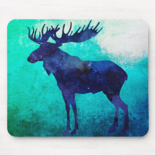 Mousepad Silhueta azul celestial de alce