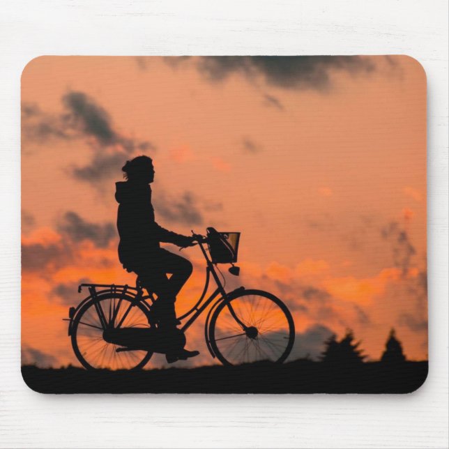 Mousepad silhueta, bicicleta, saúde (Frente)