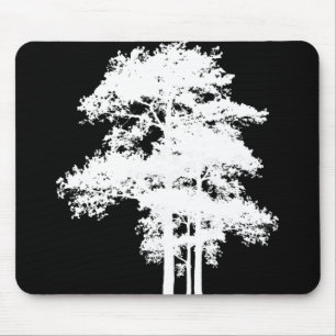 Mousepad Silhueta branca negra minimalista