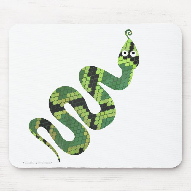 Mousepad Silhueta cobra, preta e Impressão verde (Frente)