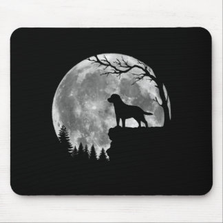 Mousepad Silhueta da Lua do Cão Labrador Retriever no Hallo