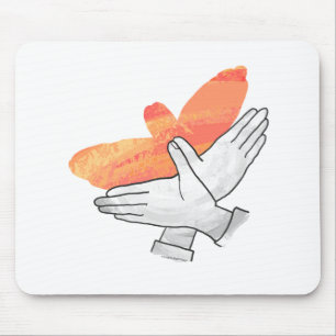 Mousepad Silhueta Da Mão De Águia Laranja