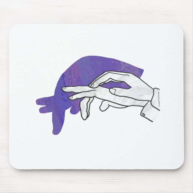 Mousepad Silhueta Da Mão Tamanduá Roxo (Frente)