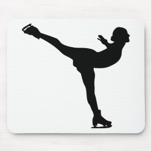 Mousepad Silhueta da mulher do patinagem no gelo