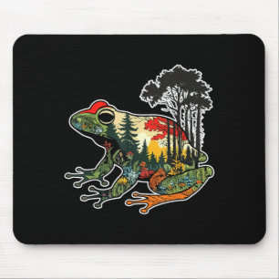 Mousepad Silhueta de Floresta de Sapo Arte da Natureza Vida