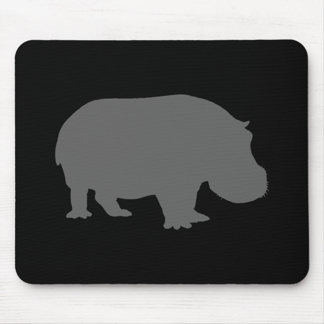 Mousepad Silhueta de Hipopótamo Cinza (Frente)