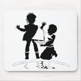 Mousepad silhueta de moça e barco modelo