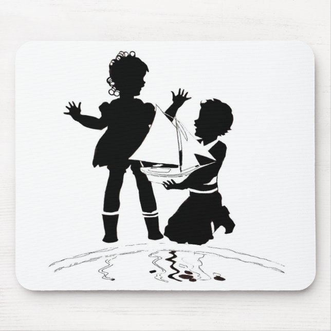 Mousepad silhueta de moça e barco modelo (Frente)