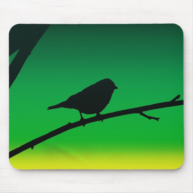 Mousepad Silhueta de Pardal em Limoneno (Frente)