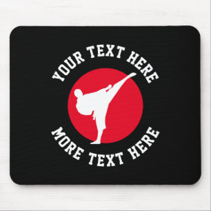 Mousepad Silhueta de pontapés de caratê de artes marciais p
