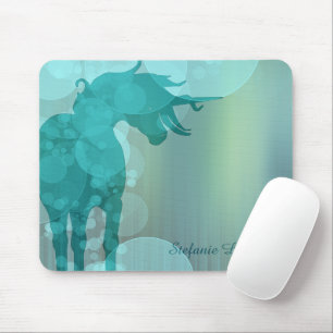 Mousepad Silhueta de Unicorn Flutuante (chaleira com bolhas