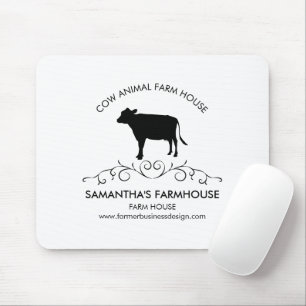 Mousepad silhueta de vaca da casa da fazenda