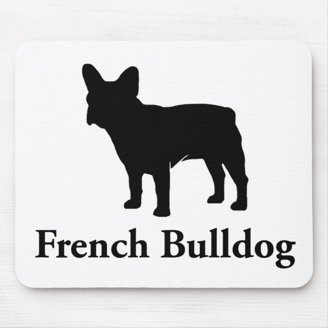 Mousepad Silhueta do buldogue francês (Frente)