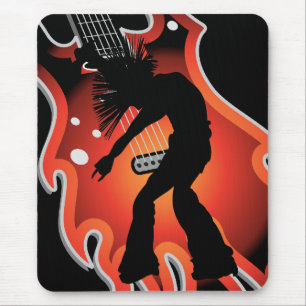 Mousepad Silhueta do cantor & do dançarino do punk na