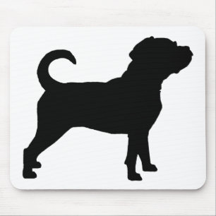 Mousepad Silhueta do cão de Puggle