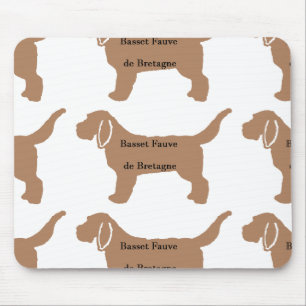 Mousepad Silhueta do nome da cor de Basset Fauve de
