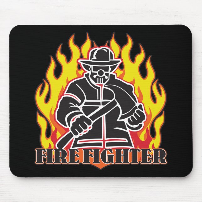 Mousepad Silhueta do sapador-bombeiro (Frente)