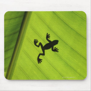 Mousepad Silhueta do sapo através da folha da banana