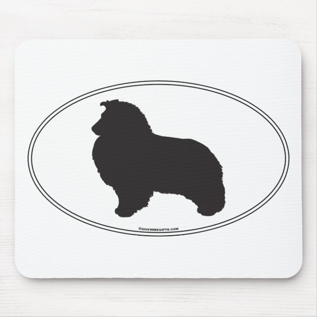 Mousepad Silhueta do Sheepdog de Shetland (Frente)
