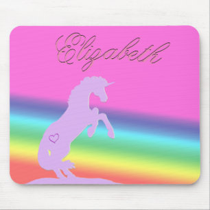 Mousepad Silhueta lavanda Unicorn (arco-íris/personalizar)
