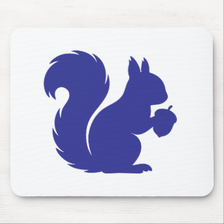 Mousepad Silhueta Minimalista de Esquilo Azul Real