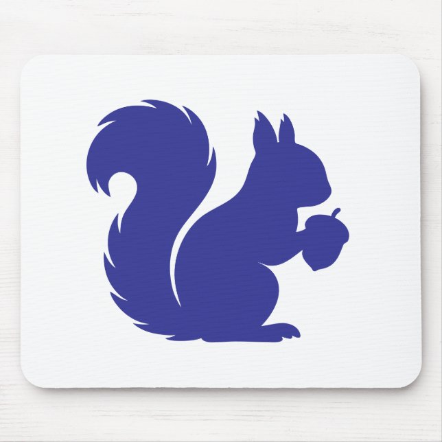 Mousepad Silhueta Minimalista de Esquilo Azul Real (Frente)
