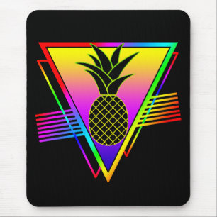 Mousepad Silhueta Moderna Retro Abacaxi Fruta de Verão
