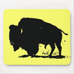 Mousepad Silhueta preta & branca do búfalo