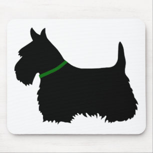 Mousepad silhueta preta do Terrier Escocês, cachorro da Esc