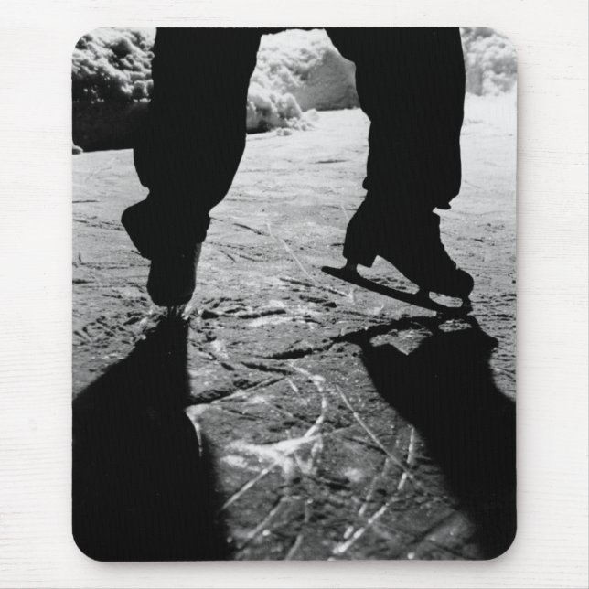Mousepad Silhueta preto e branco dos skates (Frente)