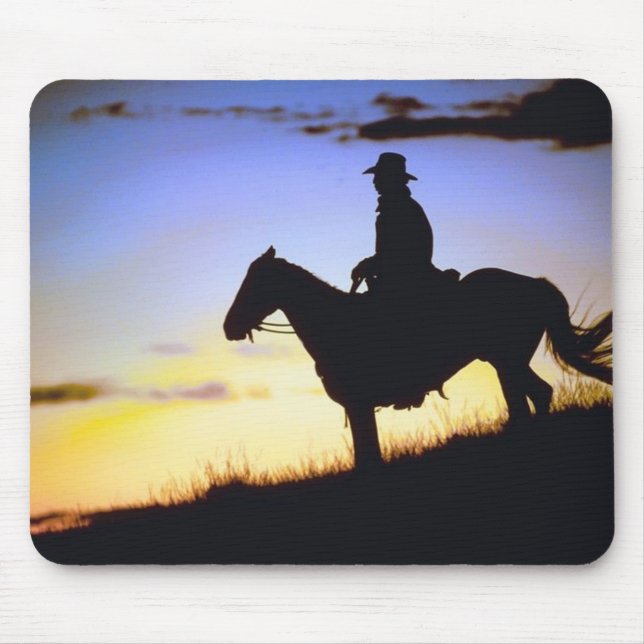 Mousepad Silhueta Sunset do Cowboy Ocidental (Frente)