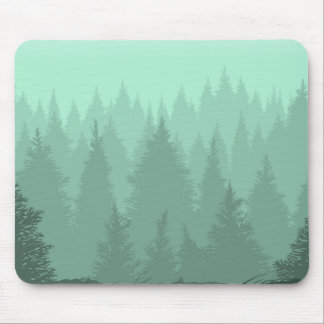 Mousepad Silhueta verde da floresta