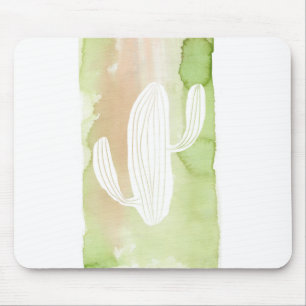 Mousepad Silhueta verde do cacto da aguarela