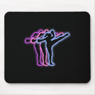 Mousepad Silhuetas de Artes Marciais Muay Thai Meninas Kick
