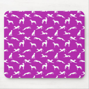 Mousepad Silhuetas de galgos - Branco a rosa (B41AAA)
