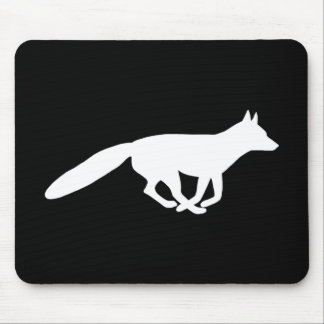 Mousepad Silhuette de Raposa Branca | Vida Selvagem Preta e