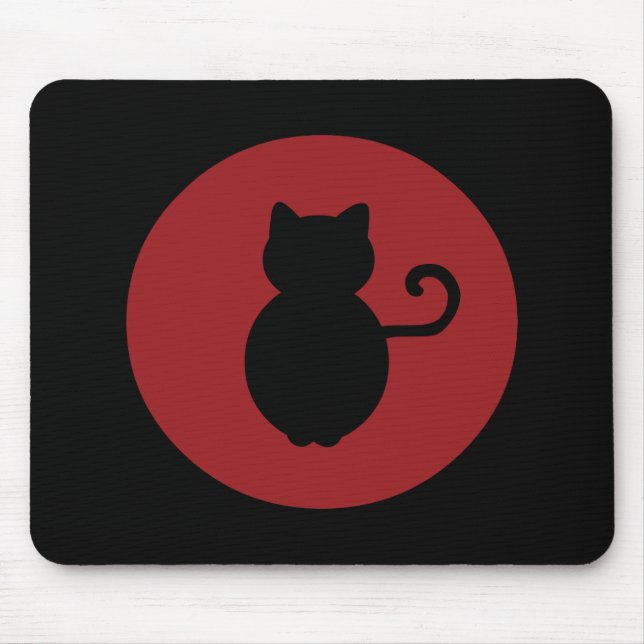 Mousepad Silhuette de sinal de gato (Frente)