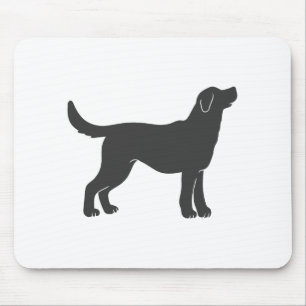 Mousepad Silhuette dog em pé - Escolha a cor de fundo