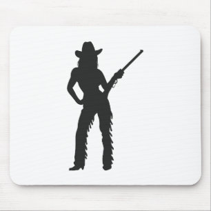 Mousepad Silhuette of Western Cowgirl