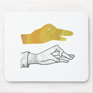 Mousepad Silhute Mão Amarelo