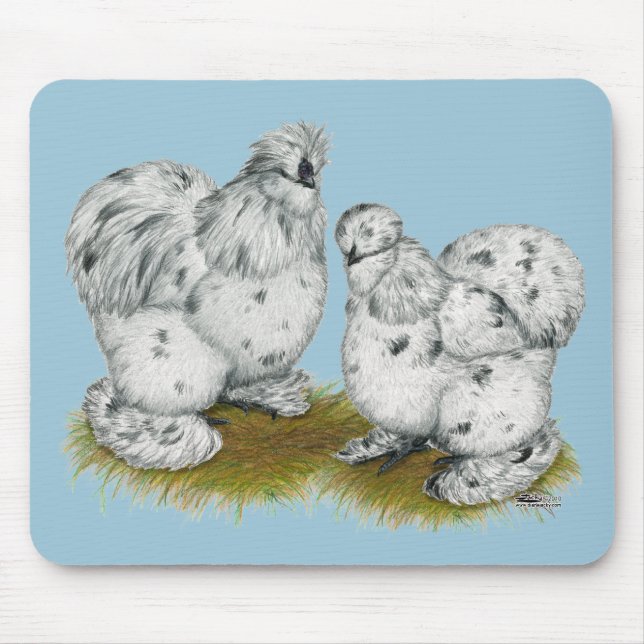 Mousepad Silkie Bantam Splash Chickens (Frente)