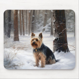 Mousepad Silky Terrier Deixe Nevar Natal