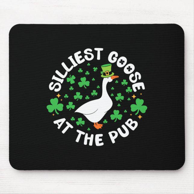 Mousepad Silliest Goose At The Pub Funny Shamrock St Patric (Frente)