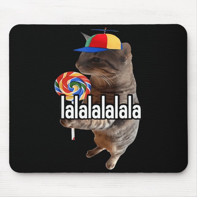 Mousepad Silly Cat With Lollip Meme  (Frente)