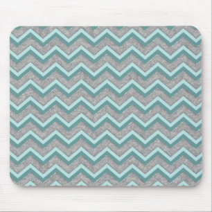 Mousepad Silver Foil e Teal ZigZag