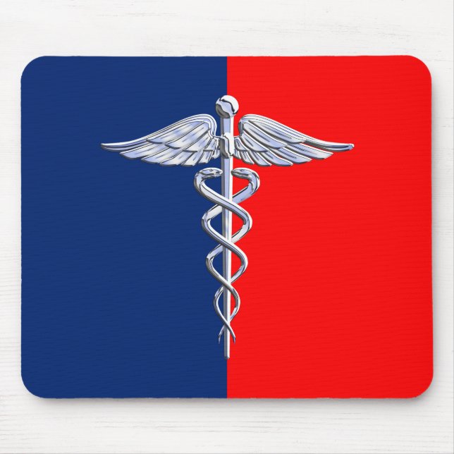 Mousepad Silver Style Caduceus - Liga dos Símbolos Médicos (Frente)